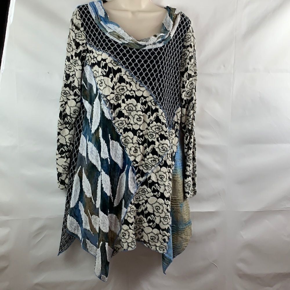 Feratelli Mixed print & texture tunic dress